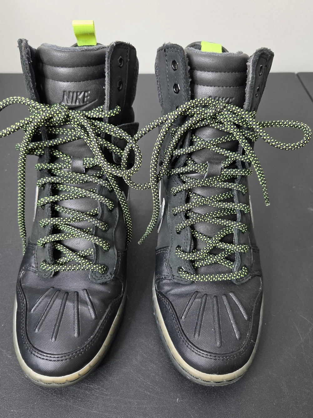 Nike Dunk Sky Hi Sneakerboot Wedge Sneakers Speckled Neon Laces